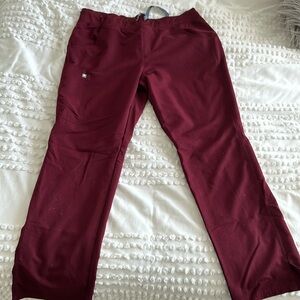 Figs Burgandy Cade Cargo Scrub Pant, Size L